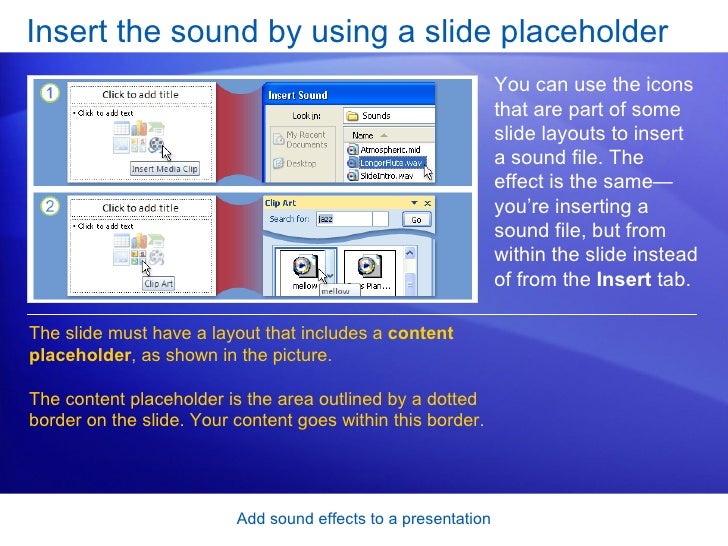 Power Point 2007 Add Sound Effects To A Presentation