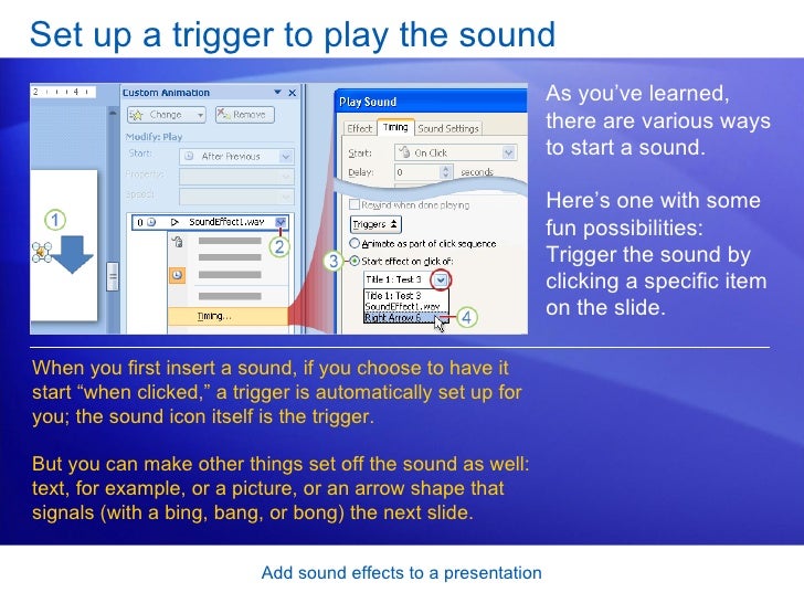 Power Point 2007 Add Sound Effects To A Presentation