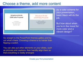Power Point 2007 Create Your First Presentation | PPT