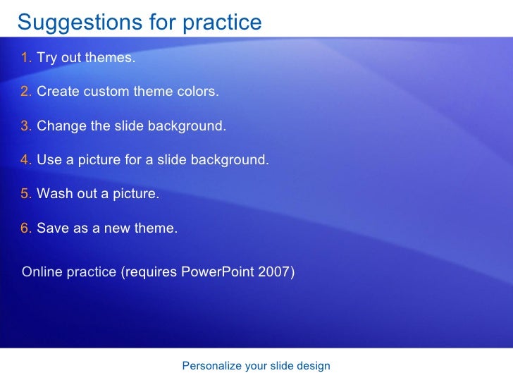 power point 2007 personalize your slide design powerpoint 2007 design