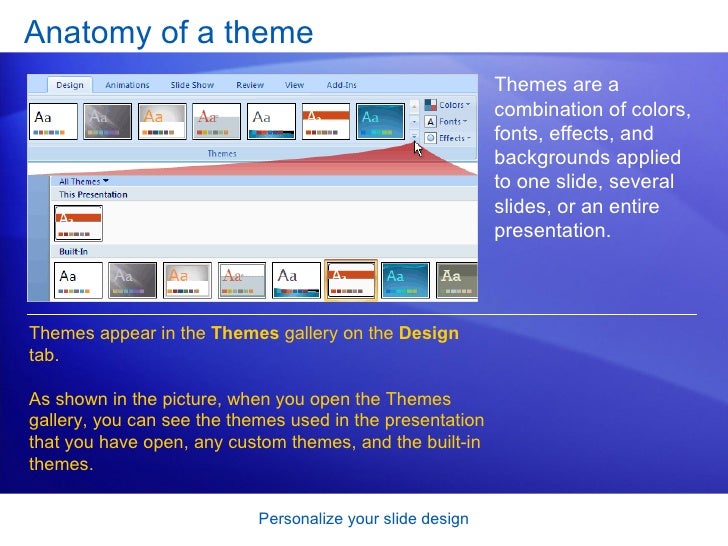 power point 2007 personalize your slide design powerpoint custom themes