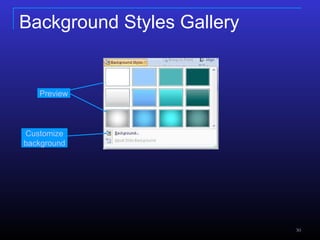 Background Styles Gallery Preview  Customize  background  