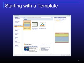 Starting with a Template 