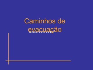 Ginásio, Cantina e Bar
Caminhos de
evacuação
 