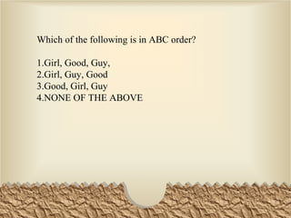 Powerpoint 20 abc order