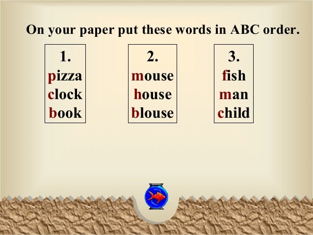 powerpoint 20 abc order