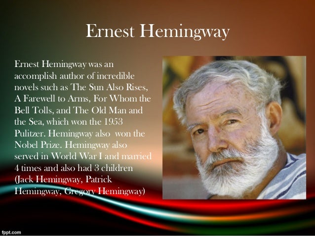 a look at the life of ernest miller hemingway Review on the best essays and short stories written by a great writer - ernest miller hemingway. a look at the life of ernest miller hemingway Review on the best essays and short stories written by a great writer - ernest miller hemingway.