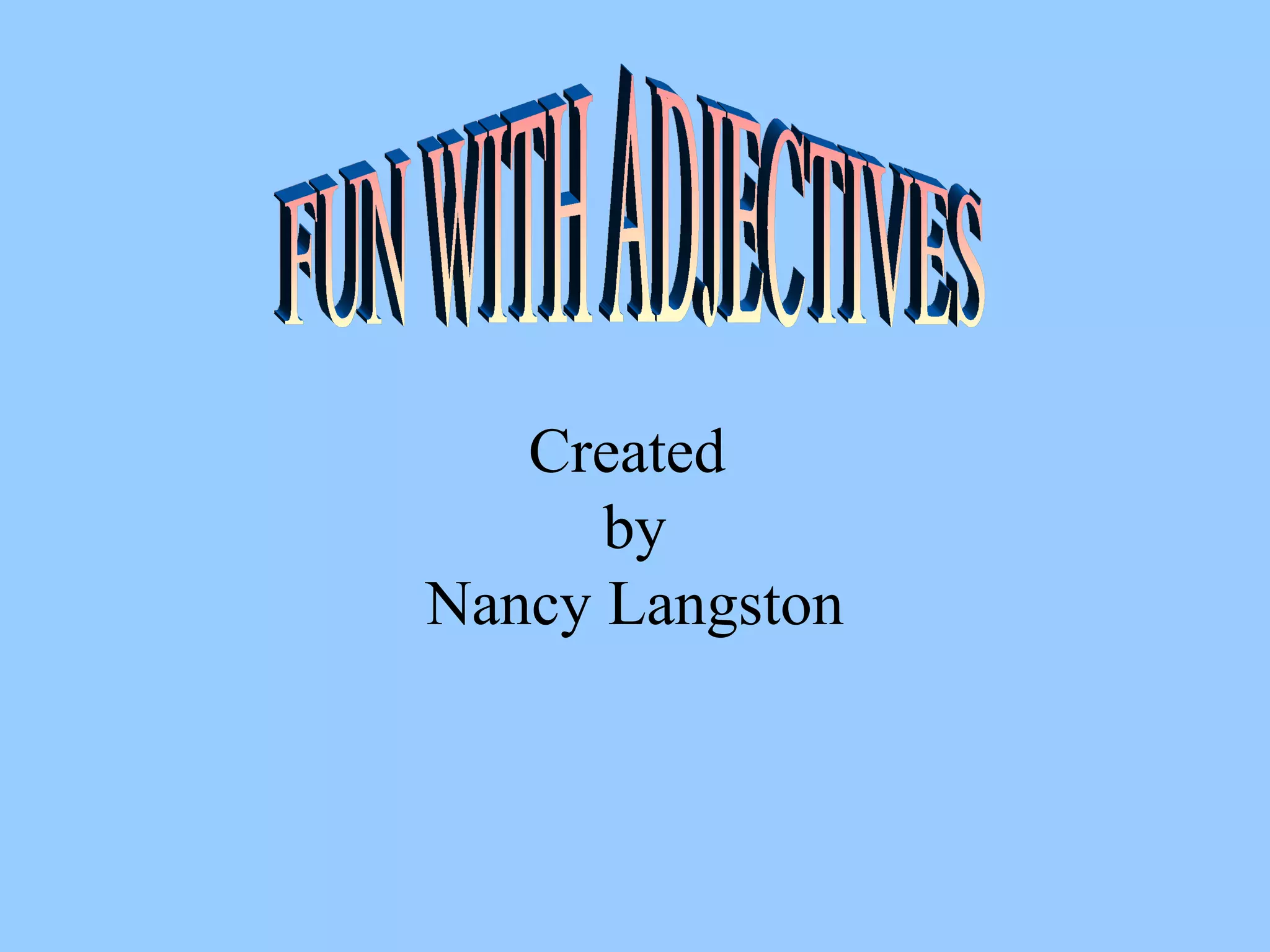 Powerpoint 21 adjective fun | PPT