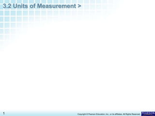 3.2 Units of Measurement >
1 Copyright © Pearson Education, Inc., or its affiliates. All Rights Reserved.
 