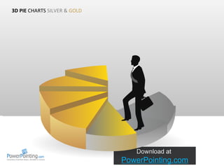 3D PIE  CHARTS  SILVER &  GOLD Download at  SlideShop.com 