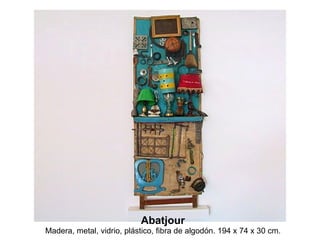 Abatjour Madera, metal, vidrio, plástico, fibra de algodón. 194 x 74 x 30 cm. 