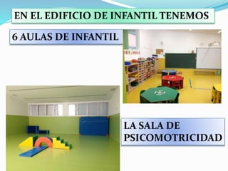 EN EL EDIFICIO DE INFANTIL TENEMOS
6 AULAS DE INFANTIL
LA SALA DE
PSICOMOTRICIDAD
 