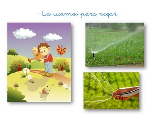 • La usamos para regar
 