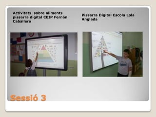Sessió 3Activitats  sobre alimentspissarra digital CEIP Fernán CaballeroPissarra Digital Escola Lola Anglada