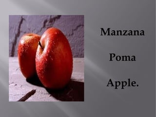 Manzana

 Poma

Apple.
 