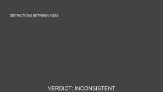 DISTINCTIONS BETWEEN AGES 
VERDICT: INCONSISTENT 
 