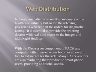 Teleradiology	Accessibility is an important feature in today’s workplace and healthcare is no exception.	With the investment of a Virtual Private Network appliance, facilities are able to provide connectivity to services during off-business hours.	In healthcare, time is not money, it’s life.  Vital seconds waiting for a radiologist to drive to the site of care is eliminated by providing access over a secured connection, allowing diagnostic interpretations to occur at home or on the go.