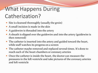What Do Catherization Show?Measuring the PressuresCoronary AngiographyLeft Ventriculography