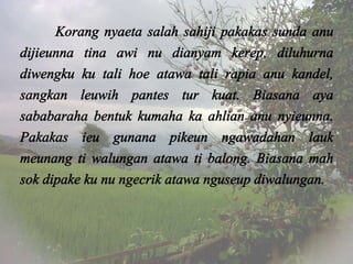 Perkara Pakakas Urang Sunda