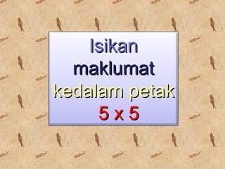 Isikan  maklumat  kedalam petak  5 x 5 