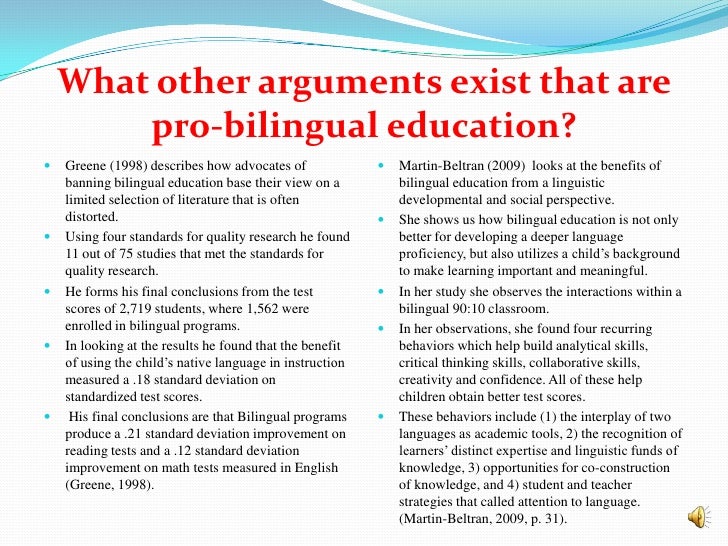 pro bilingual education essay