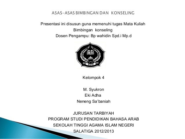 Asas Asas Bimbingan Dan Konseling