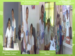 Representatives of 
Councilor Ronald Obligacion 
Councilor Florencio 
Odejar 
Asst. Municipal Treasurer 
and Alumni of BES 
Municipal Treasurer 
Ronaldo Valles 
 
