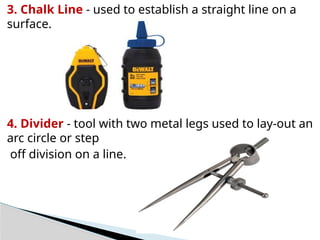 POWERPOINT Carpentry tools and equipements | PPTX