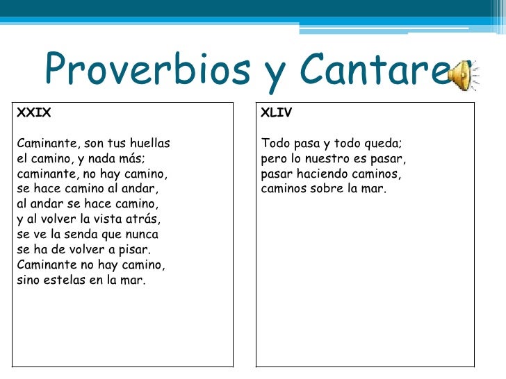 Analisis Del Poema Proverbios Y Cantares De Antonio Machado Powerpoint castellano