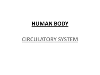 HUMAN BODY

CIRCULATORY SYSTEM
 