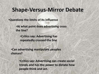 Other Social Responsibility IssuesWhat is advertising’s role in society?Could advertising be good or bad for society?