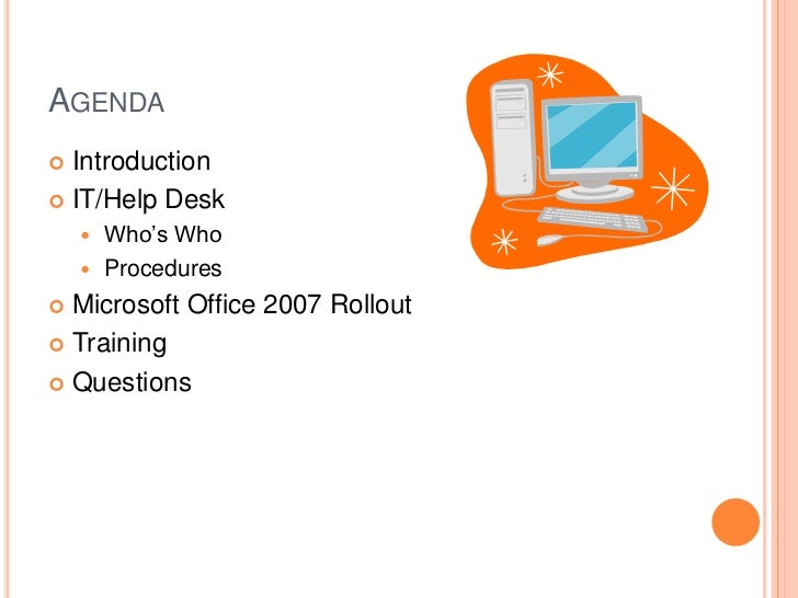Help desk presentation slides