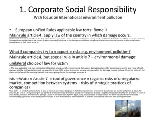 1. Corporate Social Responsibility
With focus on International environment pollution
• European unified Rules applicable l...