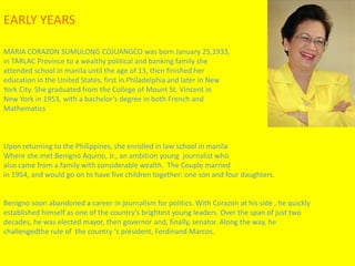Power point cory aquino | PPT | Free Download