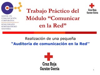 Trabajo Práctico del
Módulo “Comunicar
en la Red”
Realización de una pequeña
“Auditoría de comunicación en la Red’’

1

 