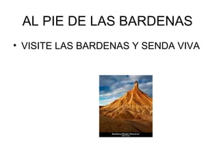 AL PIE DE LAS BARDENAS
• VISITE LAS BARDENAS Y SENDA VIVA
 