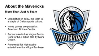 Dallas Mavericks Business Strategy Proposal | PPT
