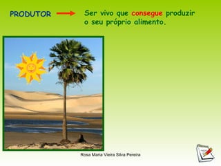 PRODUTOR Ser vivo que  consegue  produzir o seu próprio alimento. 