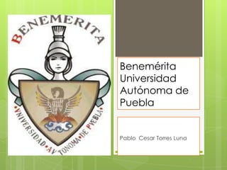 Benemérita
Universidad
Autónoma de
Puebla

Pablo Cesar Torres Luna

 