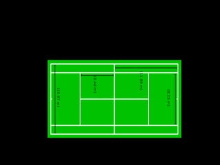 ON ES JUGA?
Es juga en una pista estàndar, en la que les dimensions
son les següents:
 