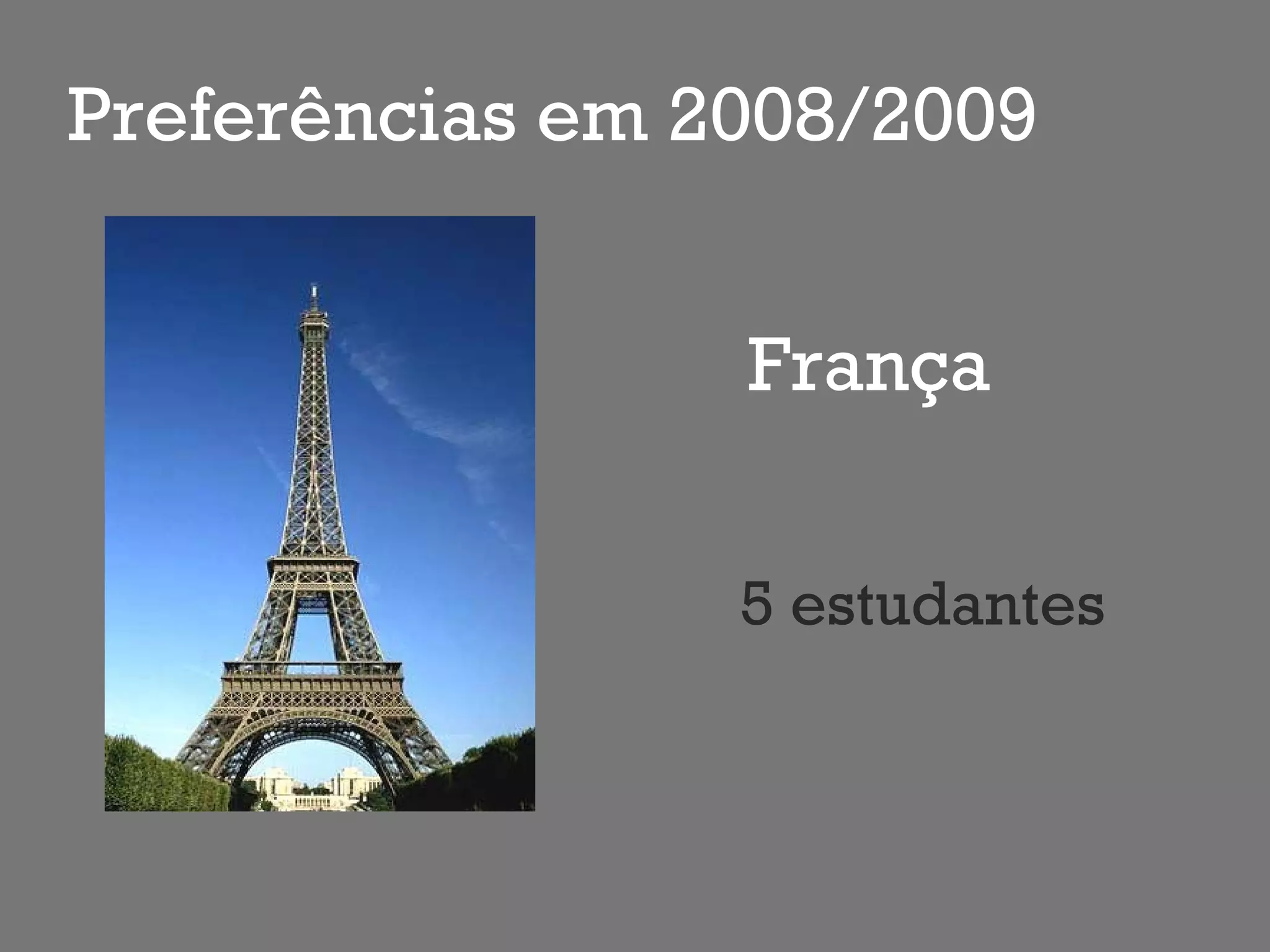 Preferências em 2008/2009 França 5 estudantes