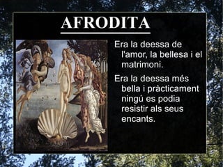 APOL·LO És el déu del Sol, de la bellesa, de la música i de la poesia en la mitologia grega i posteriorment en la mitologia romana. 