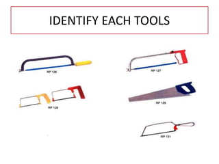 IDENTIFY EACH TOOLS
 