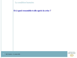 La condition humaine Et à quoi ressemble-t-elle après la crise ?  