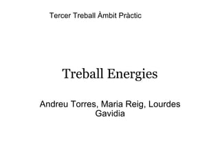 Treball Energies Andreu Torres, Maria Reig, Lourdes Gavidia Tercer Treball Àmbit Pràctic 