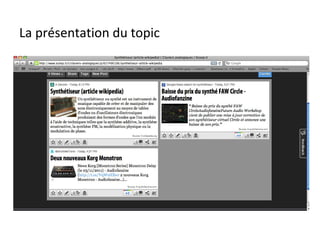 La présentation du topic 