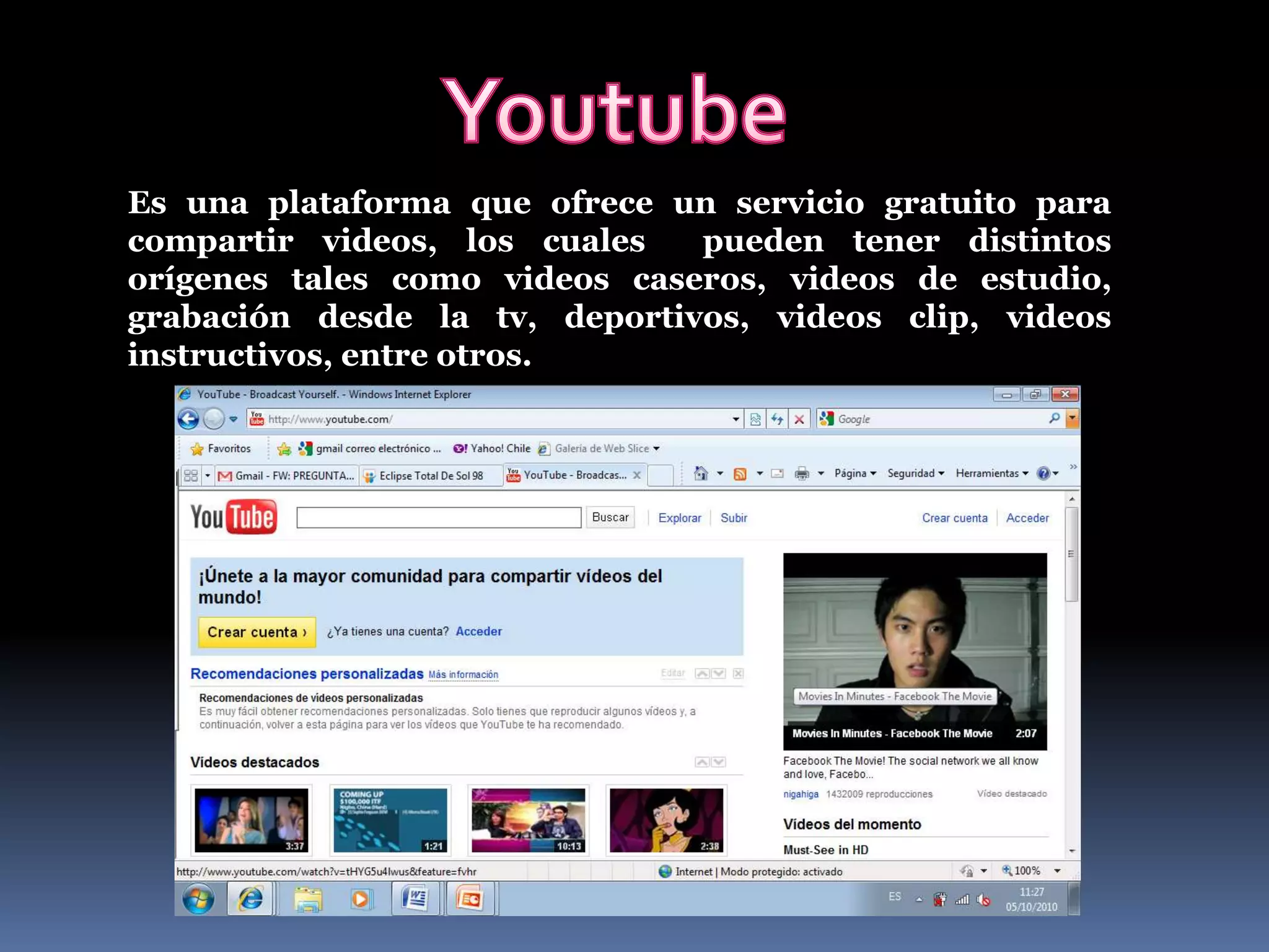 Cuenta creada.Características:Sitio gratuito.