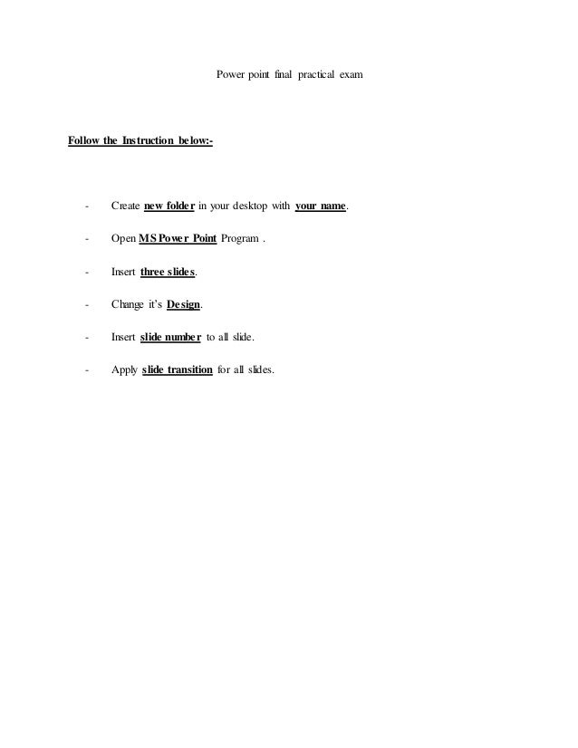 Power point final practical exam