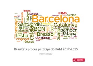 Resultats procés participació PAM 2012-2015
                 14 DE MAIG DE 2012
 
