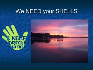 We NEED your SHELLS
 